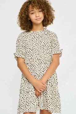 Abstract Dot Ruffle Tiered Dress