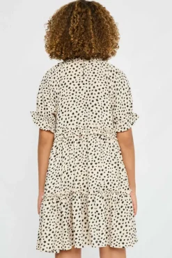 Abstract Dot Ruffle Tiered Dress