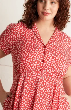 Adele Red Ditsy Daisy Dress