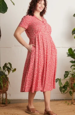Adele Red Ditsy Daisy Dress