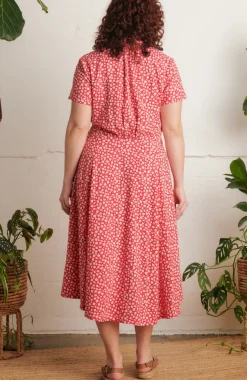 Adele Red Ditsy Daisy Dress