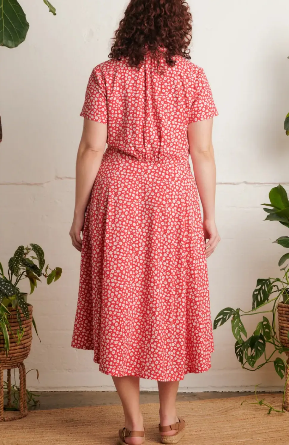 Adele Red Ditsy Daisy Dress