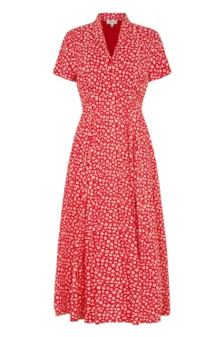 Adele Red Ditsy Daisy Dress