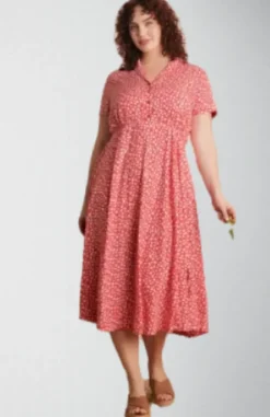 Adele Red Ditsy Daisy Dress