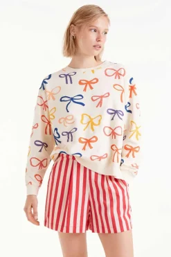 All Over Print Bow Sweatshirt
