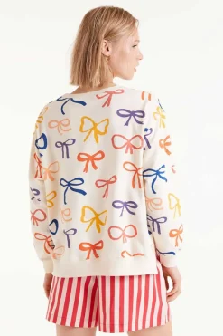 All Over Print Bow Sweatshirt