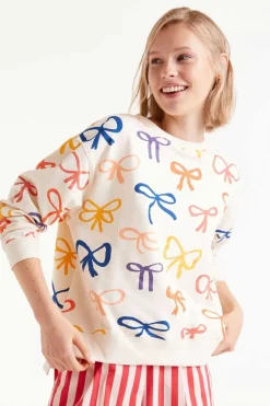 All Over Print Bow Sweatshirt