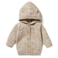 Almond Fleck Knitted Cable Jacket