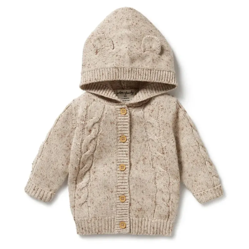 Almond Fleck Knitted Cable Jacket