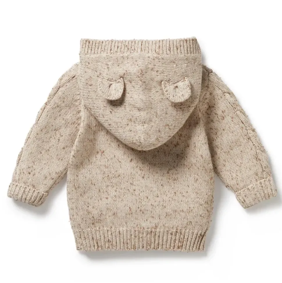 Almond Fleck Knitted Cable Jacket