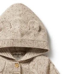 Almond Fleck Knitted Cable Jacket
