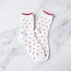 Always Lovely Heart Socks - White/Red