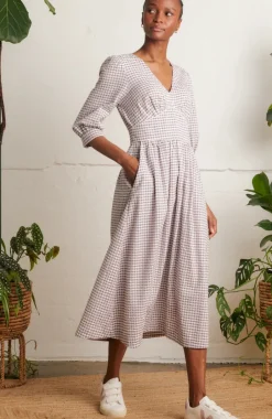 Amelia Parma Violet Gingham Dress