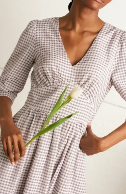 Amelia Parma Violet Gingham Dress