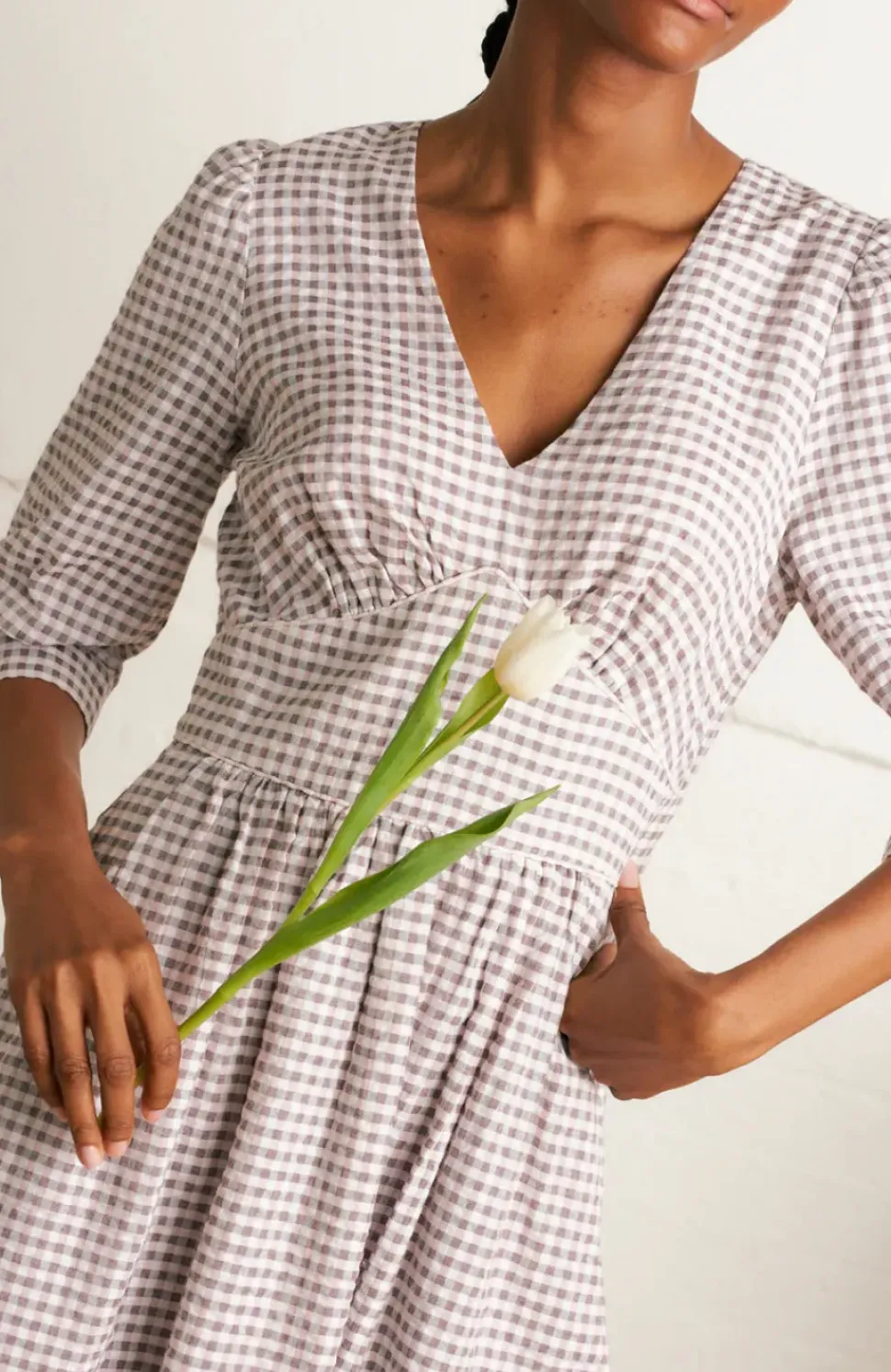 Amelia Parma Violet Gingham Dress