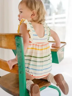 Amelia Romper in Primary Stripe