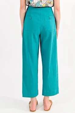 Ankle Length Wide Leg Pants - Green