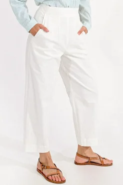 Ankle Length Wide Leg Pants - White