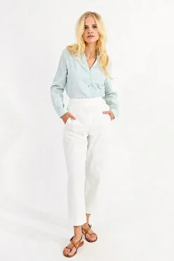 Ankle Length Wide Leg Pants - White