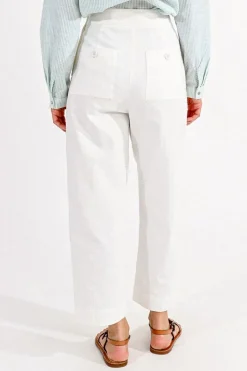 Ankle Length Wide Leg Pants - White