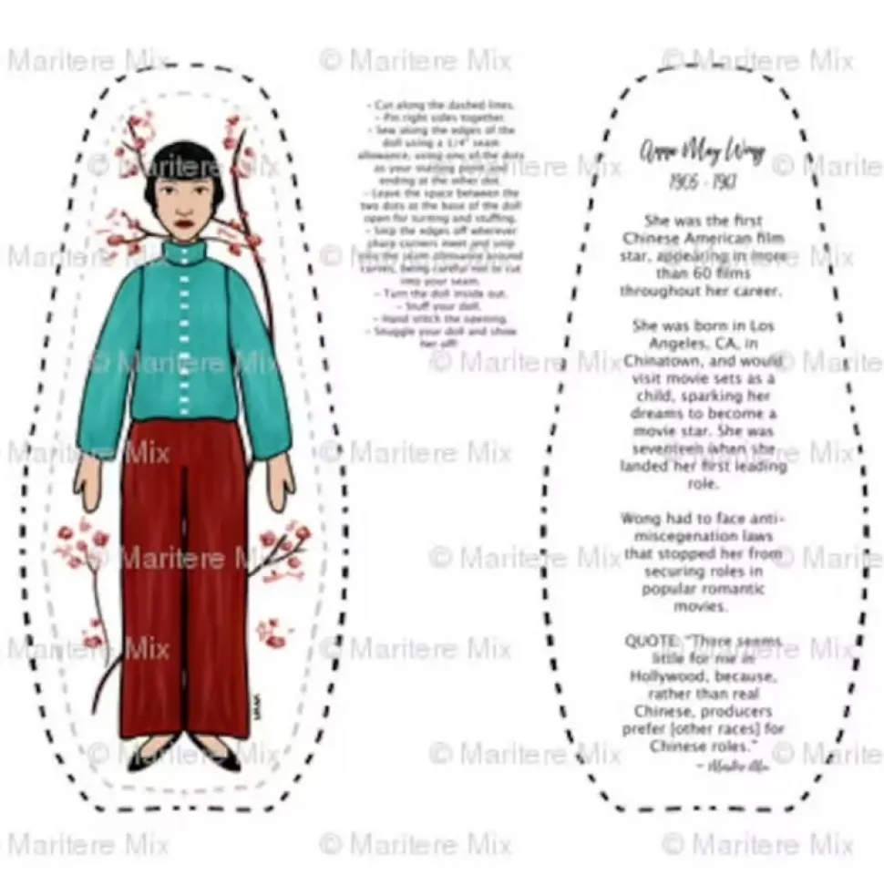 Anna May Wong DIY Doll Fabric