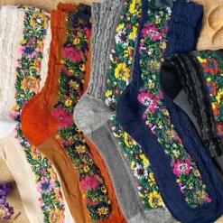 Audrey Vintage Floral Socks - Several Colrs
