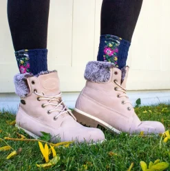 Audrey Vintage Floral Socks - Several Colrs