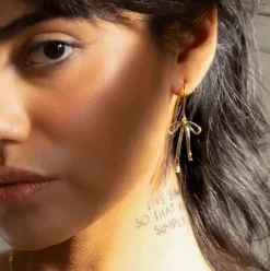 Bad To the Bow Earrings - 18K Gold Plated
