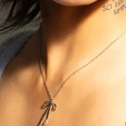 Bad to the Bow Necklace - Silver Plated