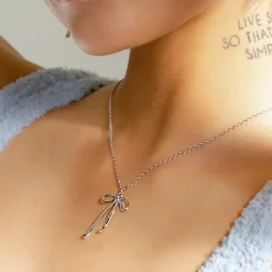 Bad to the Bow Necklace - Silver Plated