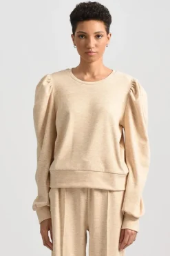 Balloon Sleeve Sweatshirt - Beige