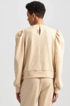 Balloon Sleeve Sweatshirt - Beige
