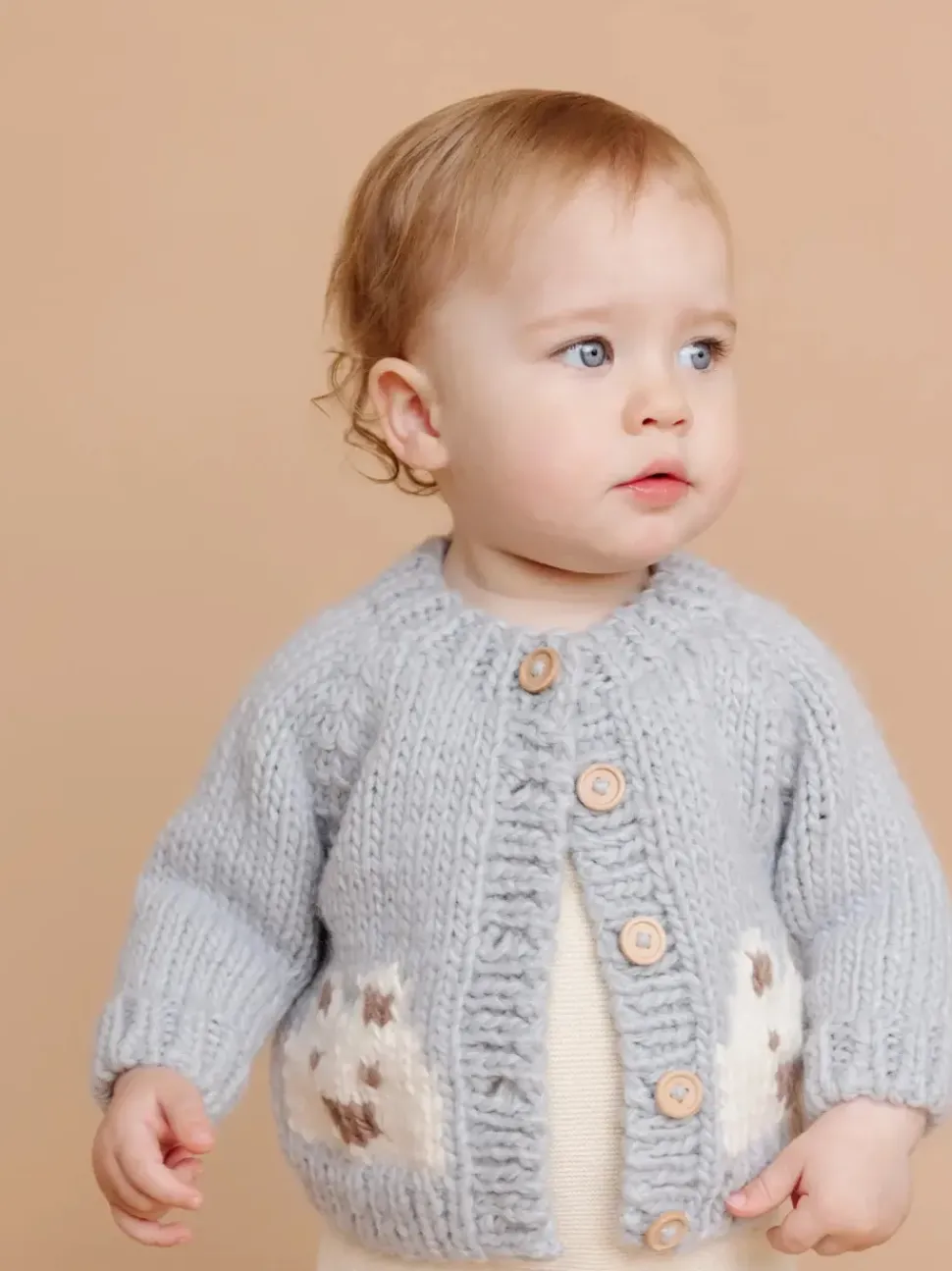 Bear Cardigan Sweater - Bowie Grey