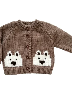 Bear Cardigan Sweater - Tan