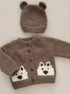 Bear Cardigan Sweater - Tan
