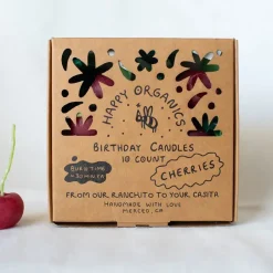 Beeswax Cherry Birthday Candles - 5 count