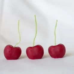 Beeswax Cherry Birthday Candles - 5 count