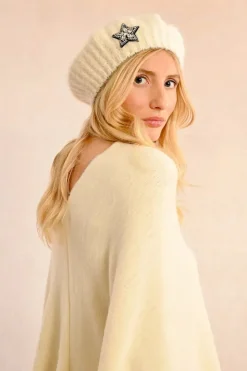 Beret with Star - Off White