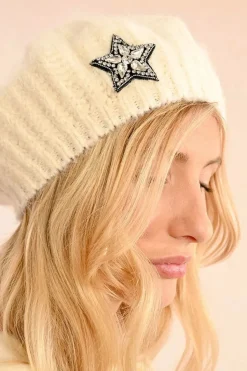 Beret with Star - Off White