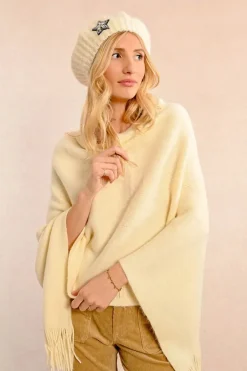 Beret with Star - Off White