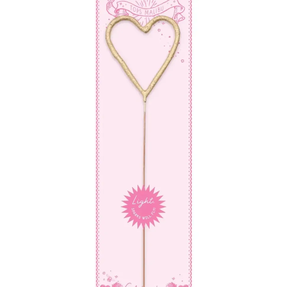 Big 8" Gold Heart Sparkler Wand Card - Bon Bon