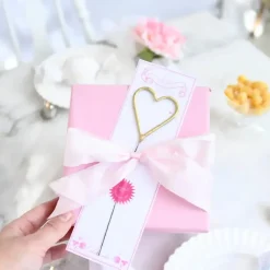 Big 8" Gold Heart Sparkler Wand Card - Bon Bon
