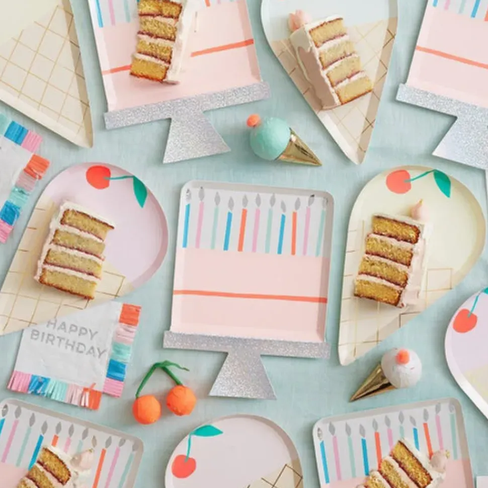 Birthday Cake Plates (x 8)