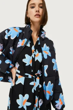 Black Calatea Floral Print Long Dress