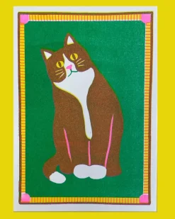 Black Cat Mini Riso Print