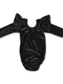 Black Velvet Long Sleeve Leotard