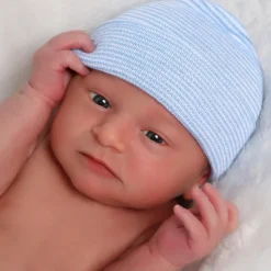 Blue and White Striped Beanie