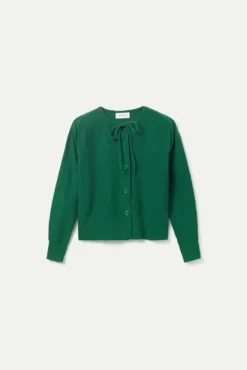 Bow Knit Cardigan - Green