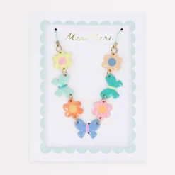Butterflies & Flowers Enamel Charm Necklace