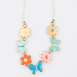Butterflies & Flowers Enamel Charm Necklace